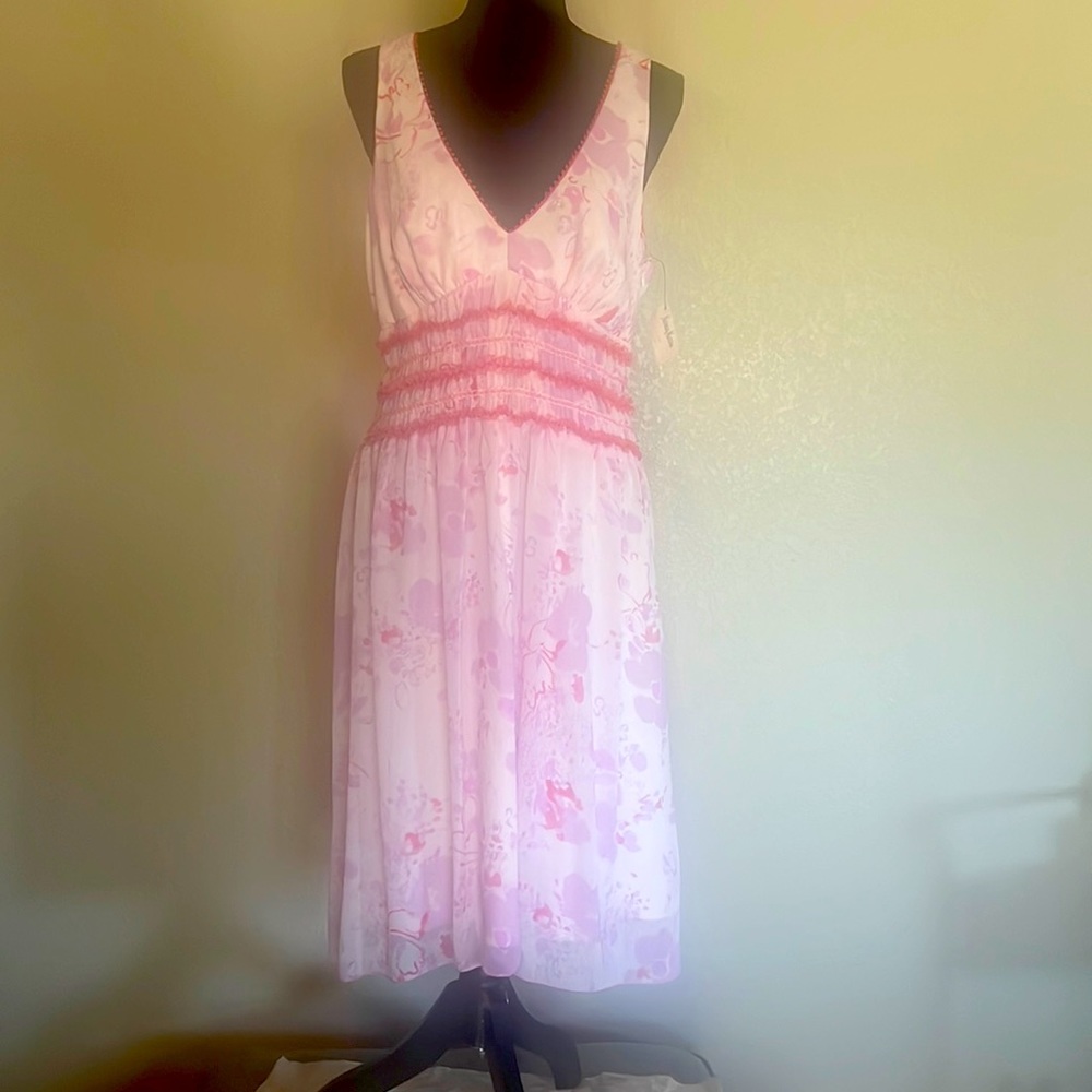 A.B.S White and pink prints dress